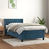vidaXL Cama box spring con colch&oacute;n terciopelo azul oscuro 90x200 cm