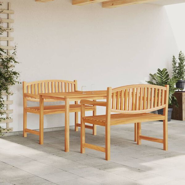 vidaXL Juego de comedor para jard&iacute;n 3 pzas madera maciza de teca
