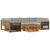 vidaXL Conjunto de sof&aacute;s de exterior 7 pcs Natural y Gris Claro