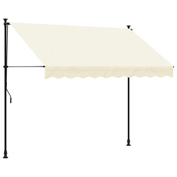 vidaXL Toldo retr&aacute;ctil de tela y acero crema 250x150 cm
