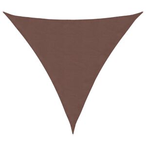 vidaXL Toldo de vela triangular tela Oxford marr&oacute;n 3x3x3 m