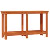 vidaXL Banco de trabajo Marr&oacute;n Cera 140 x 50 x 80 cm Pino macizo