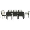 vidaXL Conjunto de Comedor de Jardín 9 pcs Negro ratán sintético