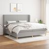 vidaXL Cama box spring con colch&oacute;n tela gris claro 200x200 cm