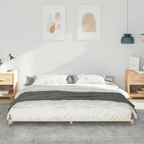 vidaXL Estructura de cama Marrón 180 x 220 cm Madera maciza de pino