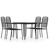 vidaXL Juego de comedor de jard&iacute;n 5 piezas negro