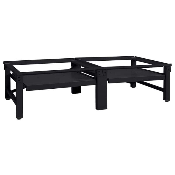 vidaXL Pedestal para Lavadora 2 pcs Negro 64 x 55 x 32.5 cm Acero