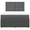 vidaXL Cama box spring con colch&oacute;n tela gris oscuro 140x190 cm