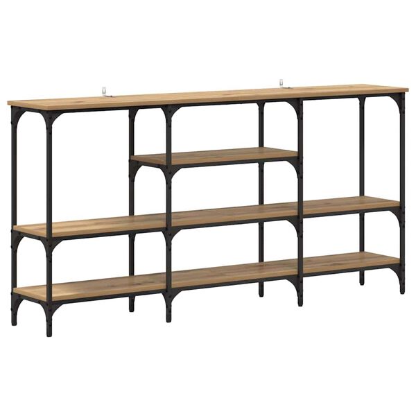 vidaXL Mesa Consola con estante Roble artisan 160 x 29 x 80 cm