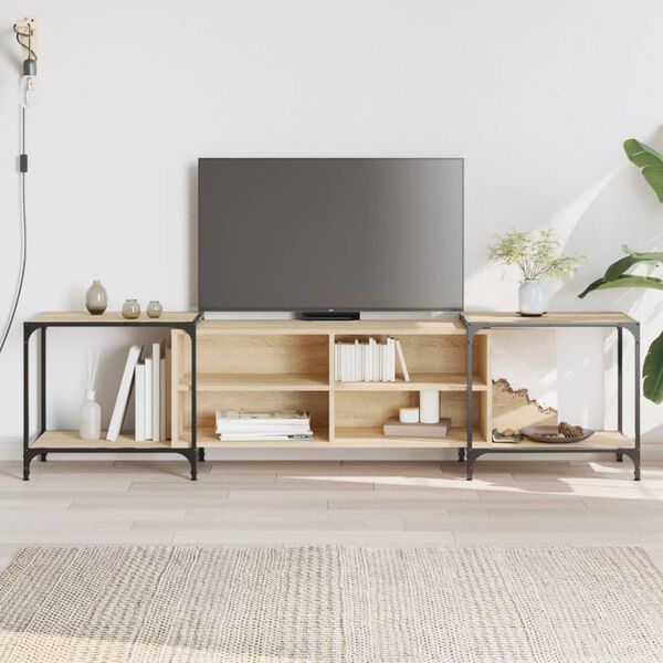 vidaXL Mueble de TV madera de ingenier&iacute;a roble Sonoma 203x37x50 cm