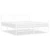 vidaXL Estructura cama sin colch&oacute;n con estribo metal blanco 183x213 cm