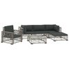 vidaXL Set de muebles de jard&iacute;n 6 pzas y cojines rat&aacute;n sint&eacute;tico gris