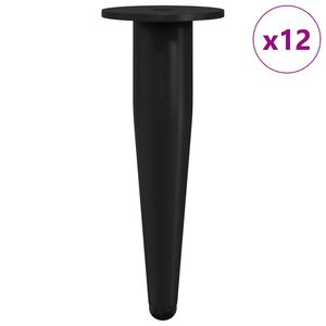 vidaXL Patas de Muebles 12 pcs Negro &Oslash; 40 x 98 mm Hierro