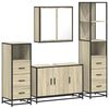 vidaXL Juego de muebles de ba&ntilde;o 4 pzas contrachapada roble sonoma