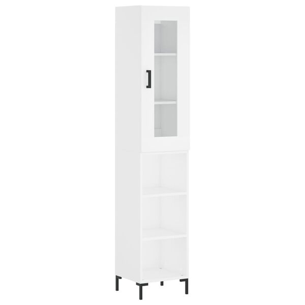 vidaXL Aparador alto madera contrachapada blanco 34,5x34x180 cm