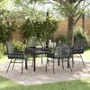 vidaXL Conjunto de Comedor de Jard&iacute;n 5 pcs Negro rat&aacute;n sint&eacute;tico