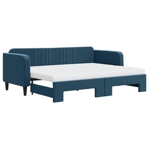 vidaXL Sof&aacute; cama nido con colch&oacute;n terciopelo azul 80x200 cm