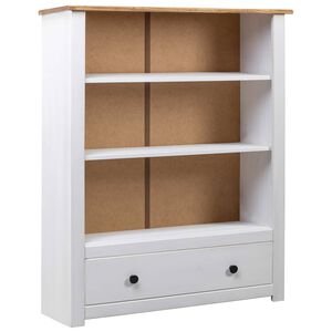 vidaXL Librer&iacute;a de madera maciza pino estilo Panam&aacute; blanco 80x35x110 cm