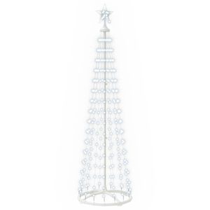 vidaXL &Aacute;rbol de Navidad c&oacute;nico LED 180 cm 250 LED Blanco fr&iacute;o Acero
