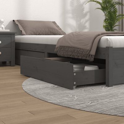 vidaXL Cajones de cama 4 unidades madera maciza de pino gris