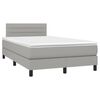 vidaXL Cama box spring con colch&oacute;n tela y LED gris claro 120x200 cm