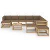 vidaXL Juego de muebles jard&iacute;n 12 pzas cojines madera pino impregnado