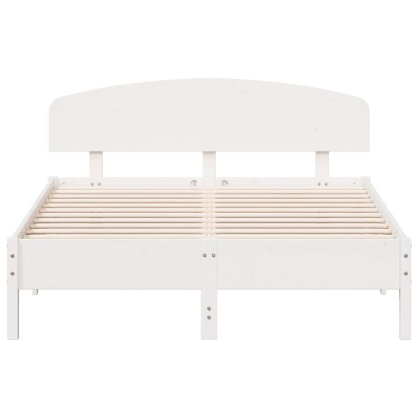 vidaXL Estructura de cama sin colch&oacute;n madera de pino blanca 140x200 cm
