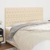vidaXL Cabecero de cama de tela color crema 180x7x118/128 cm