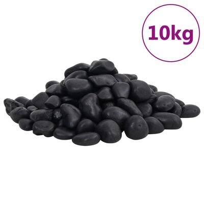 vidaXL Guijarros pulidos negros 10 kg 2-5 cm