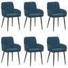 vidaXL Sillas de comedor 6 uds. Terciopelo Azul 57 x 50 x 85 cm