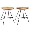 vidaXL Taburetes de cocina 2 unidades madera de teca maciza