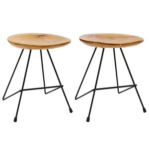 vidaXL Taburetes de cocina 2 unidades madera de teca maciza