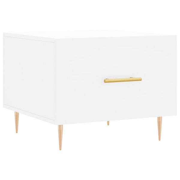 vidaXL Mesa de centro madera de ingeniería blanca 50x50x40 cm