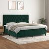 vidaXL Cama box spring con colch&oacute;n terciopelo verde oscuro 200x200 cm
