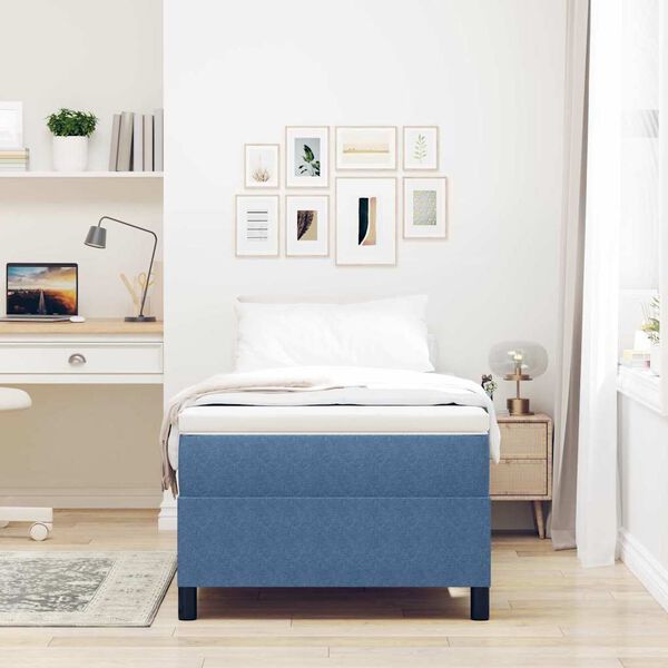 vidaXL Cama tipo Box Spring Azul y 100 x 200 cm Tela de Pana