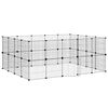 vidaXL Jaula para mascotas de 36 paneles puerta acero negro 35x35 cm