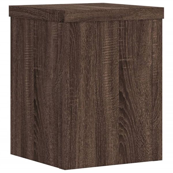 vidaXL Soportes de plantas 2 uds madera marr&oacute;n roble 15x15x20 cm