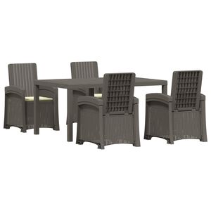 vidaXL Conjunto de Comedor de Jard&iacute;n 5 uds. Gris Claro y Crema PP