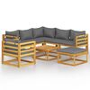 vidaXL Muebles de jard&iacute;n 8 pzas cojines madera maciza de acacia