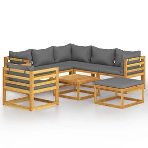 vidaXL Muebles de jard&iacute;n 8 pzas cojines madera maciza de acacia