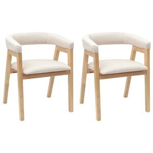 vidaXL Sillas de comedor 2 uds. Madera de Caucho S&oacute;lido Natural
