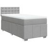 vidaXL Cama box spring con colch&oacute;n tela gris claro 90x190 cm