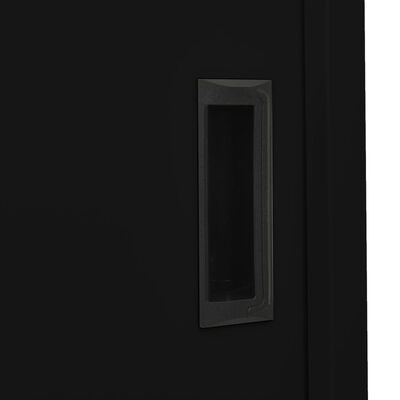 vidaXL Armario de oficina con puerta corredera acero negro 90x40x180cm