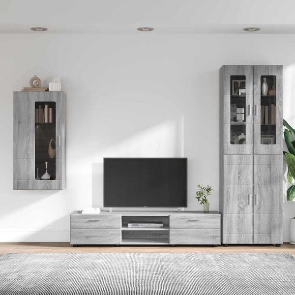 vidaXL Conjunto de mueble de TV con caj&oacute;n FLORIN Gris Sonoma