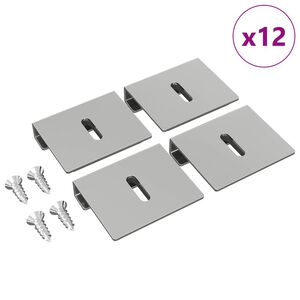 vidaXL Soporte para Sostener Espejo 12 pcs N&iacute;quel 35 x 30 x 8,3 mm