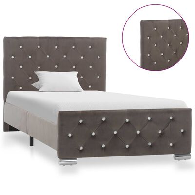 vidaXL Estructura de cama de terciopelo gris 90x200 cm