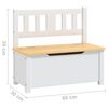 vidaXL Banco de almacenaje para ni&ntilde;os MDF blanco y beige 60x30x55 cm