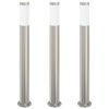vidaXL Balizas de luz, 3 unidades, 80 cm, acero inoxidable, IP44