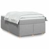 vidaXL Cama box spring con colch&oacute;n tela gris claro 120x200 cm