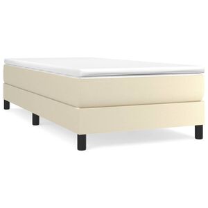 vidaXL Estructura de cama con somier cuero sint&eacute;tico crema 100x200 cm